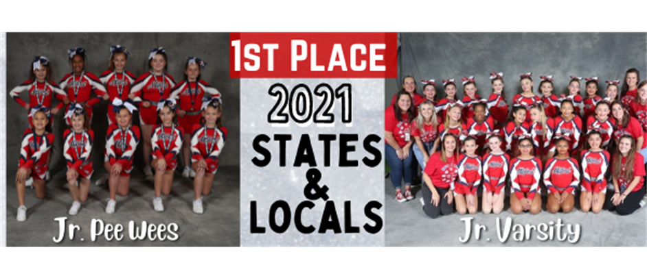 Jr. Varsity & Jr. Pee Wee Cheer Local and State Champs!